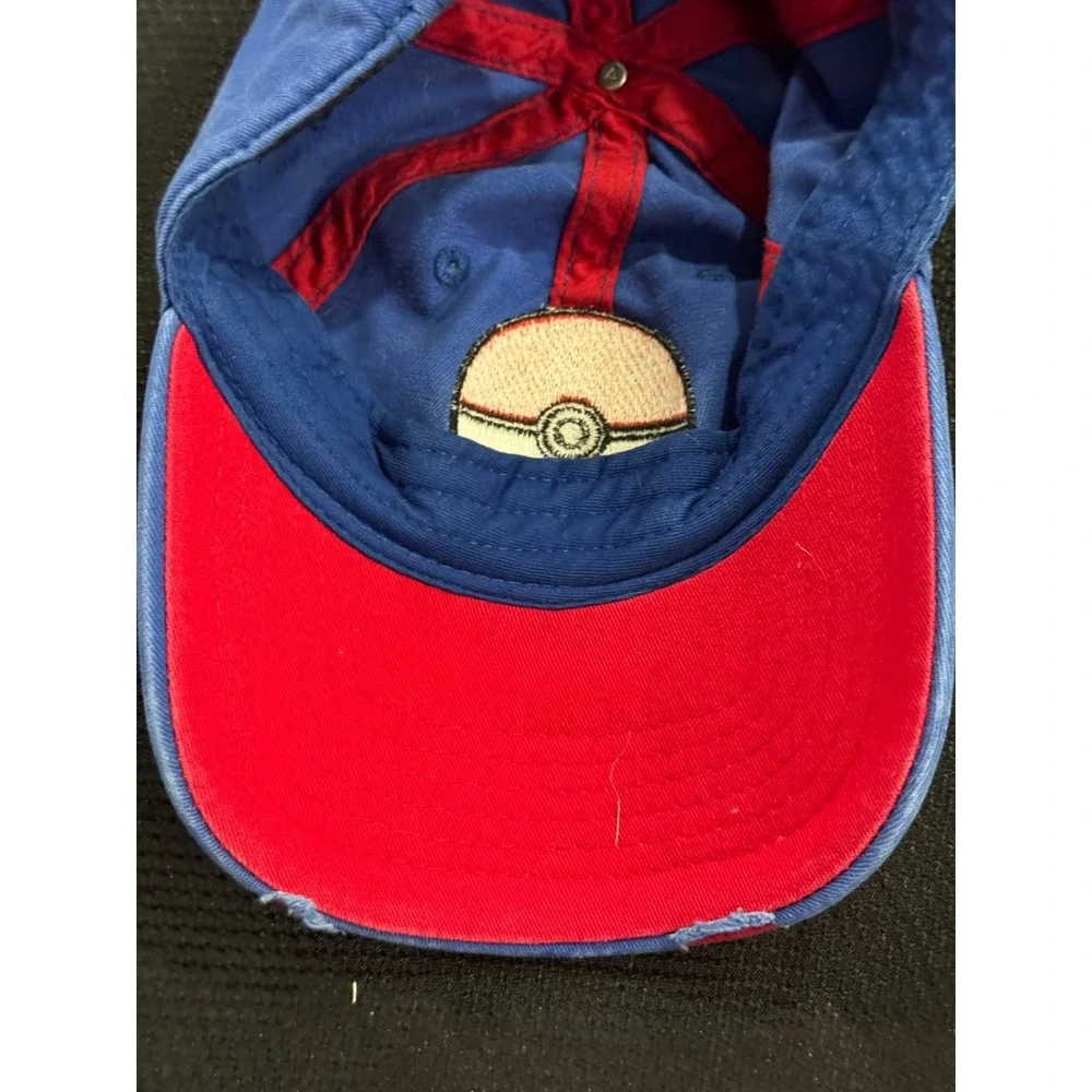 Bioworld Pokémon Baseball Cap Boy One Size Blue Pokeball logo Adjustable Dad Hat